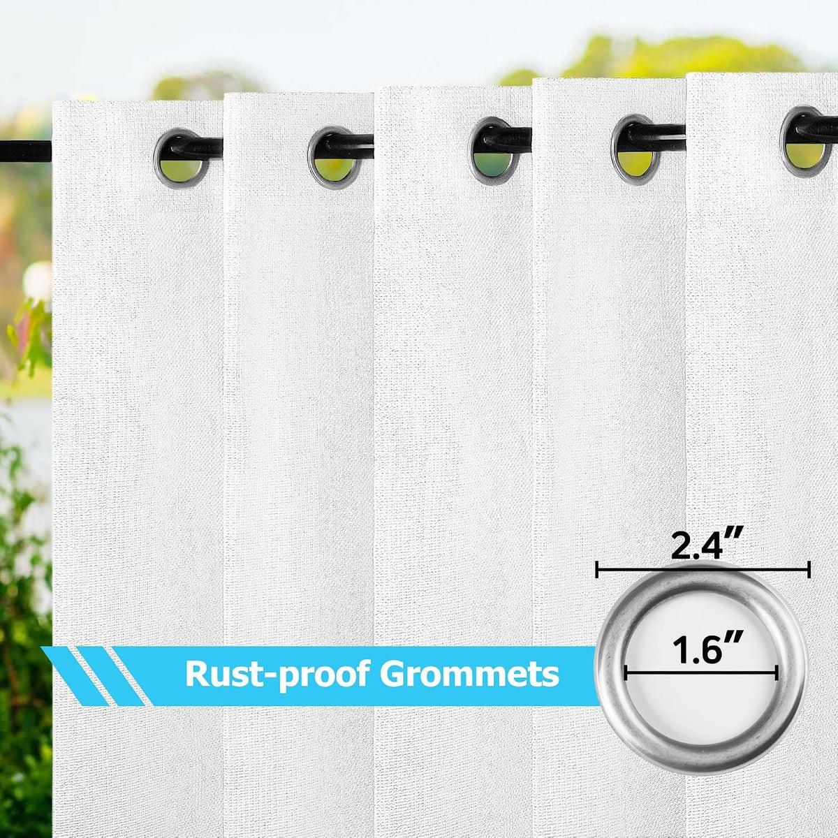 Cortina Externa com Ilhós Resistente à Água e ao Sol para Varanda