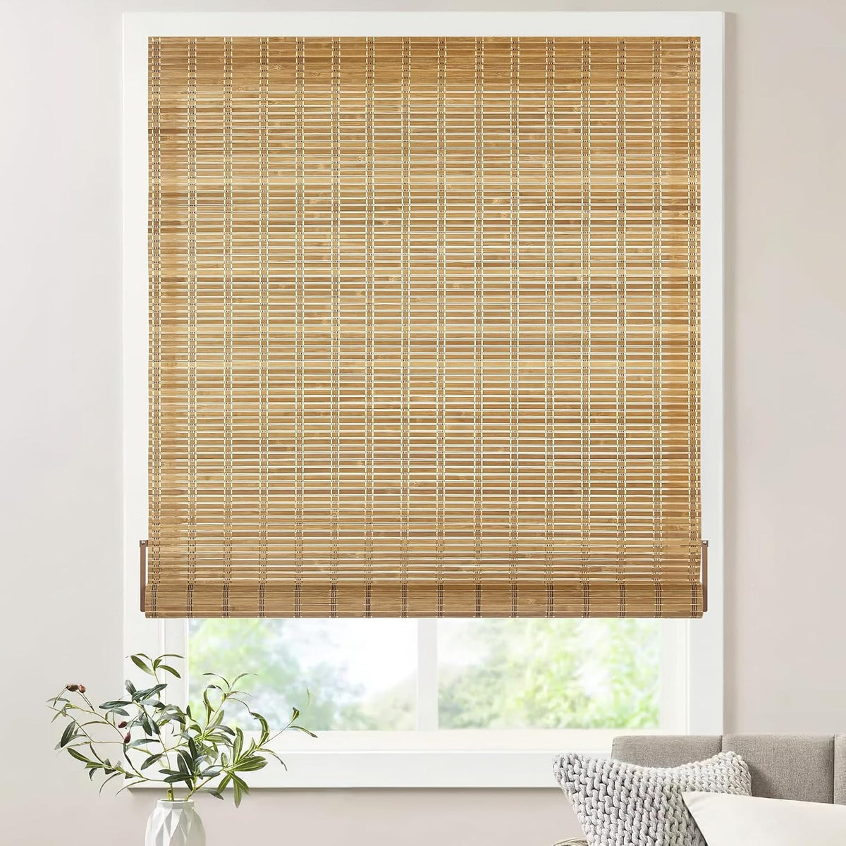 Persiana Rolô de Bambu de Encaixe Brown206