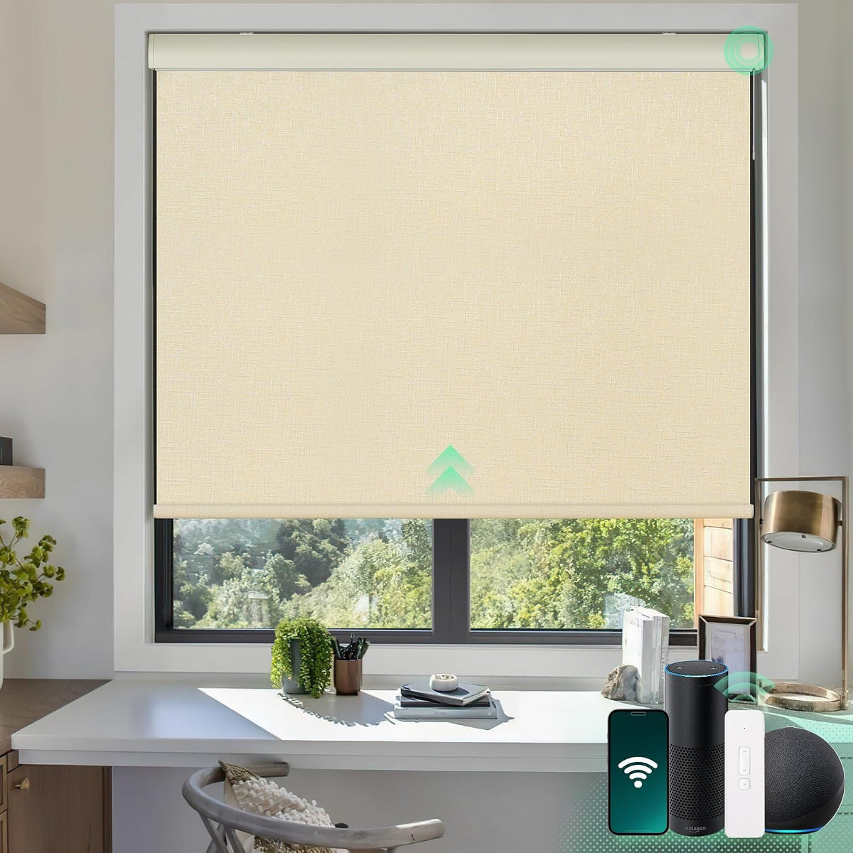 Persiana Rolô Motorizada Blackout Térmica com Proteção UV e Controle Remoto