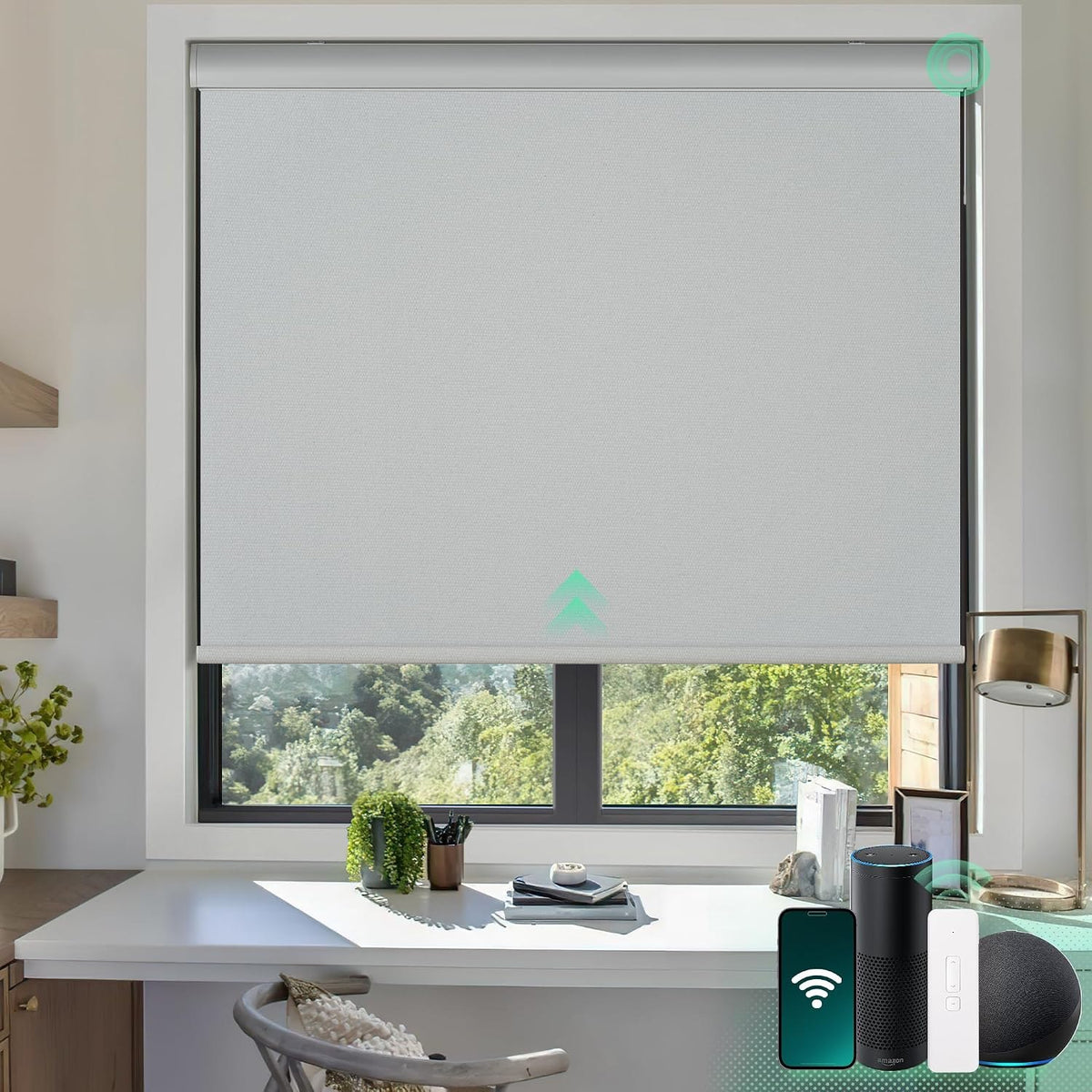Persiana Rolô Motorizada Blackout Térmica com Proteção UV e Controle Remoto