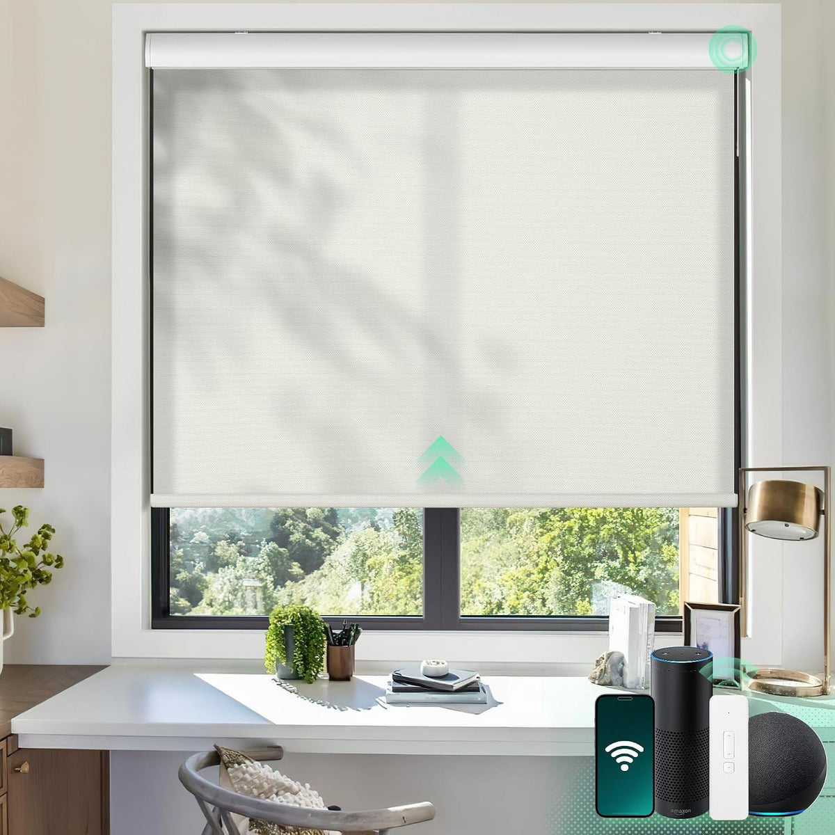 Persiana Rolô Motorizada Blackout Térmica com Proteção UV e Controle Remoto