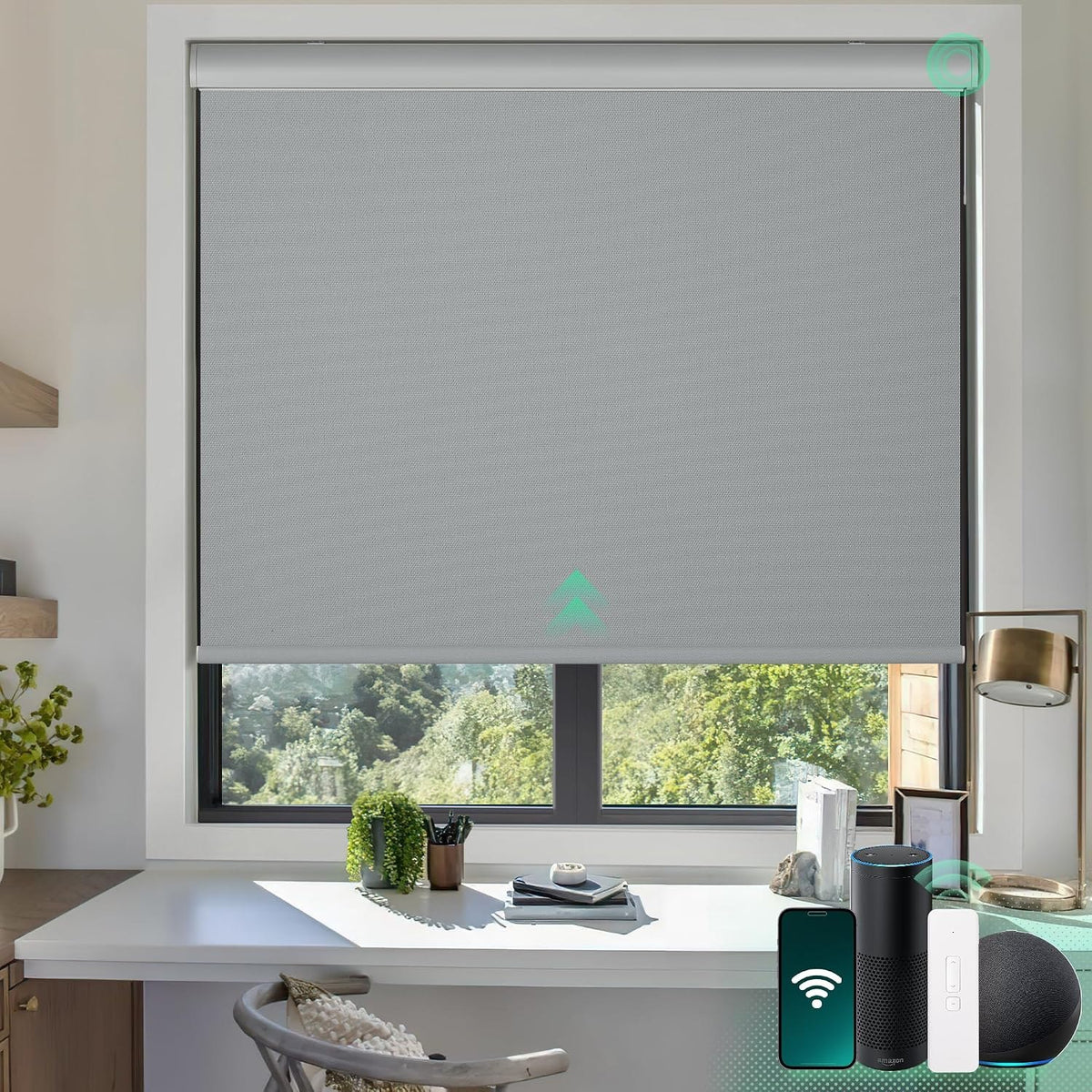 Persiana Rolô Motorizada Blackout Térmica com Proteção UV e Controle Remoto