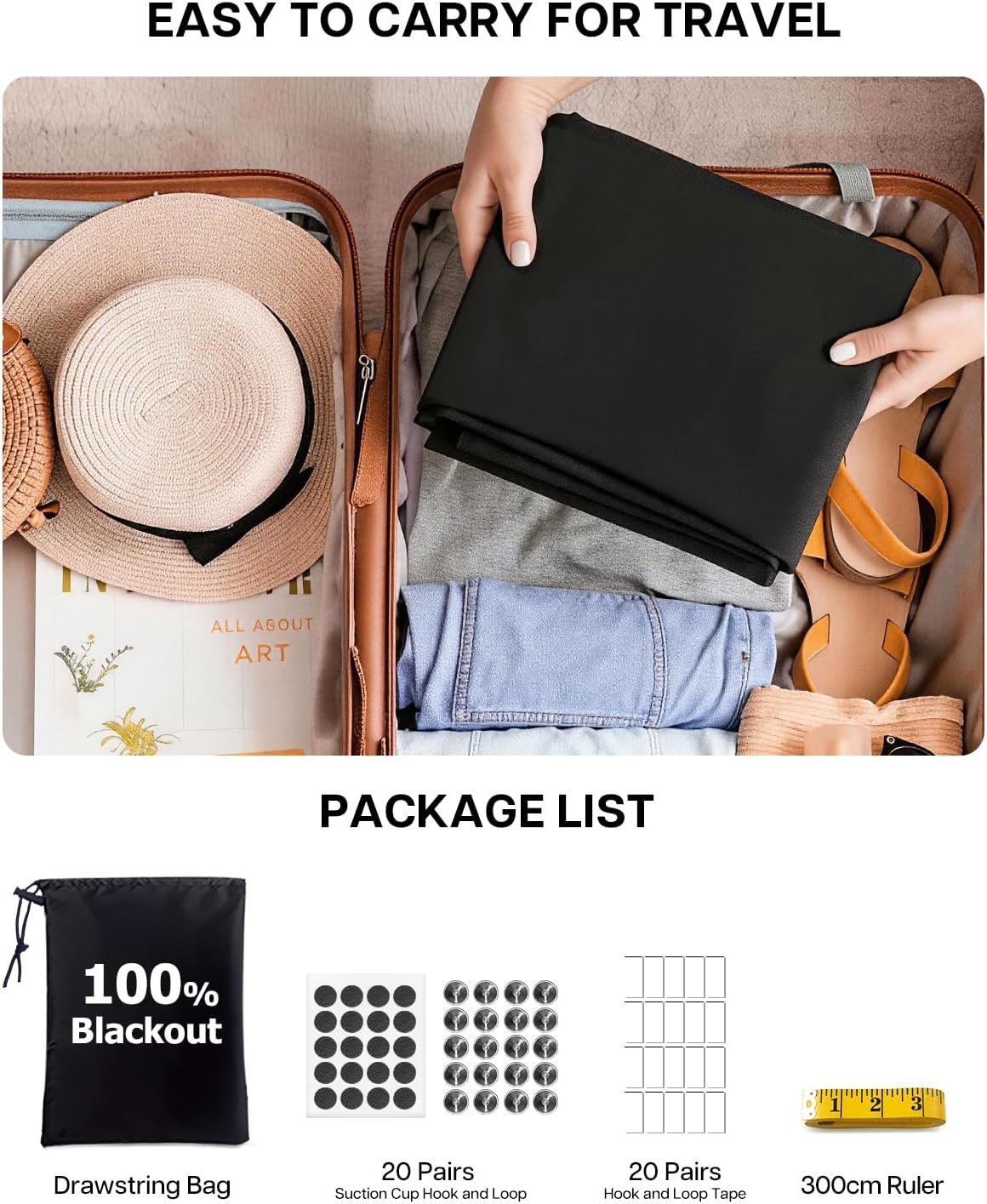 Persiana Blackout Portátil para Viagem (Corte Você Mesmo)