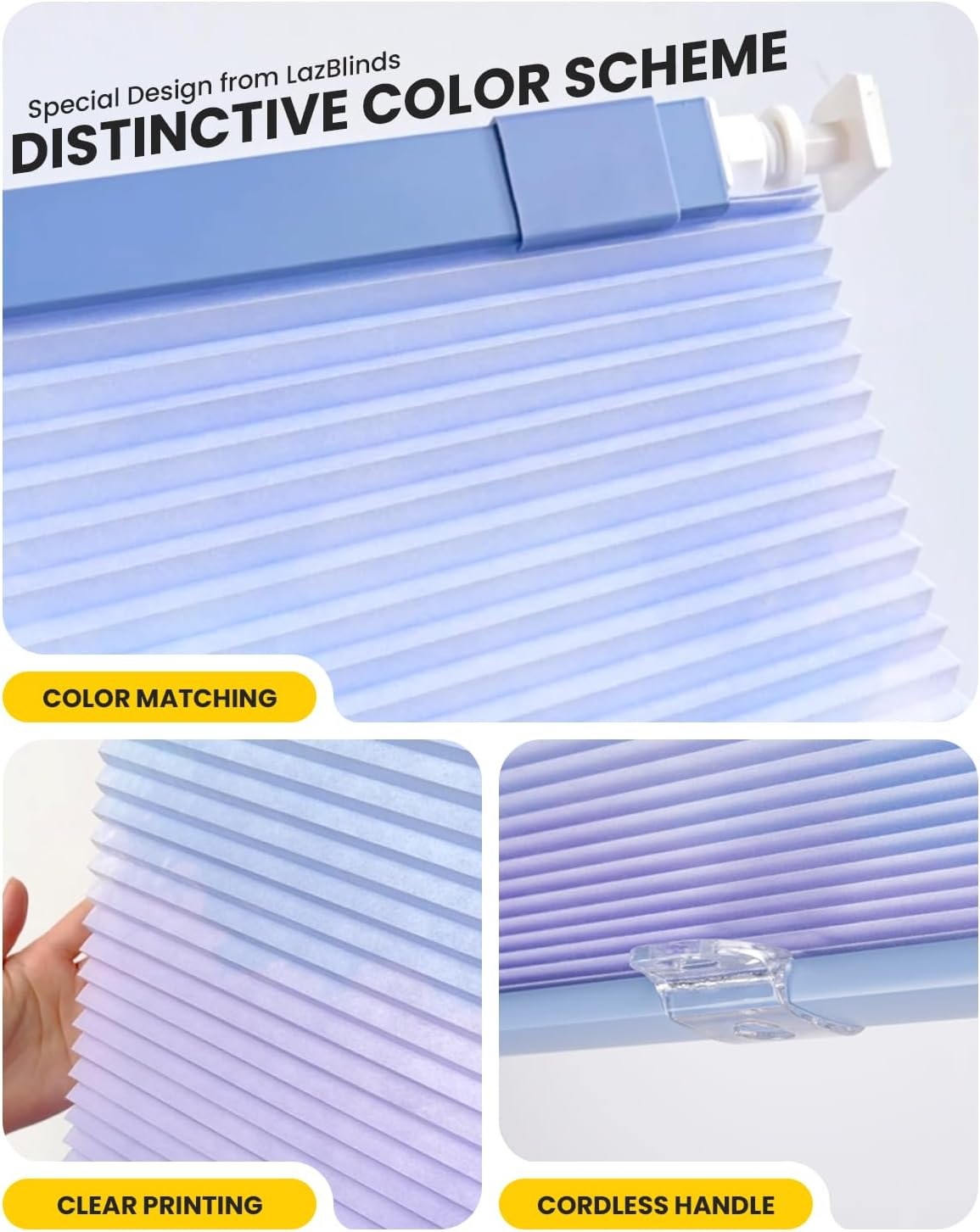 Persiana Celular de Encaixe Filtra a Luz Estampada Degradê