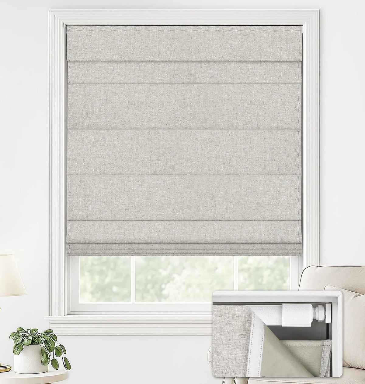 Persiana Romana de Encaixe Premium Blackout (Cores e Medidas Padrão)