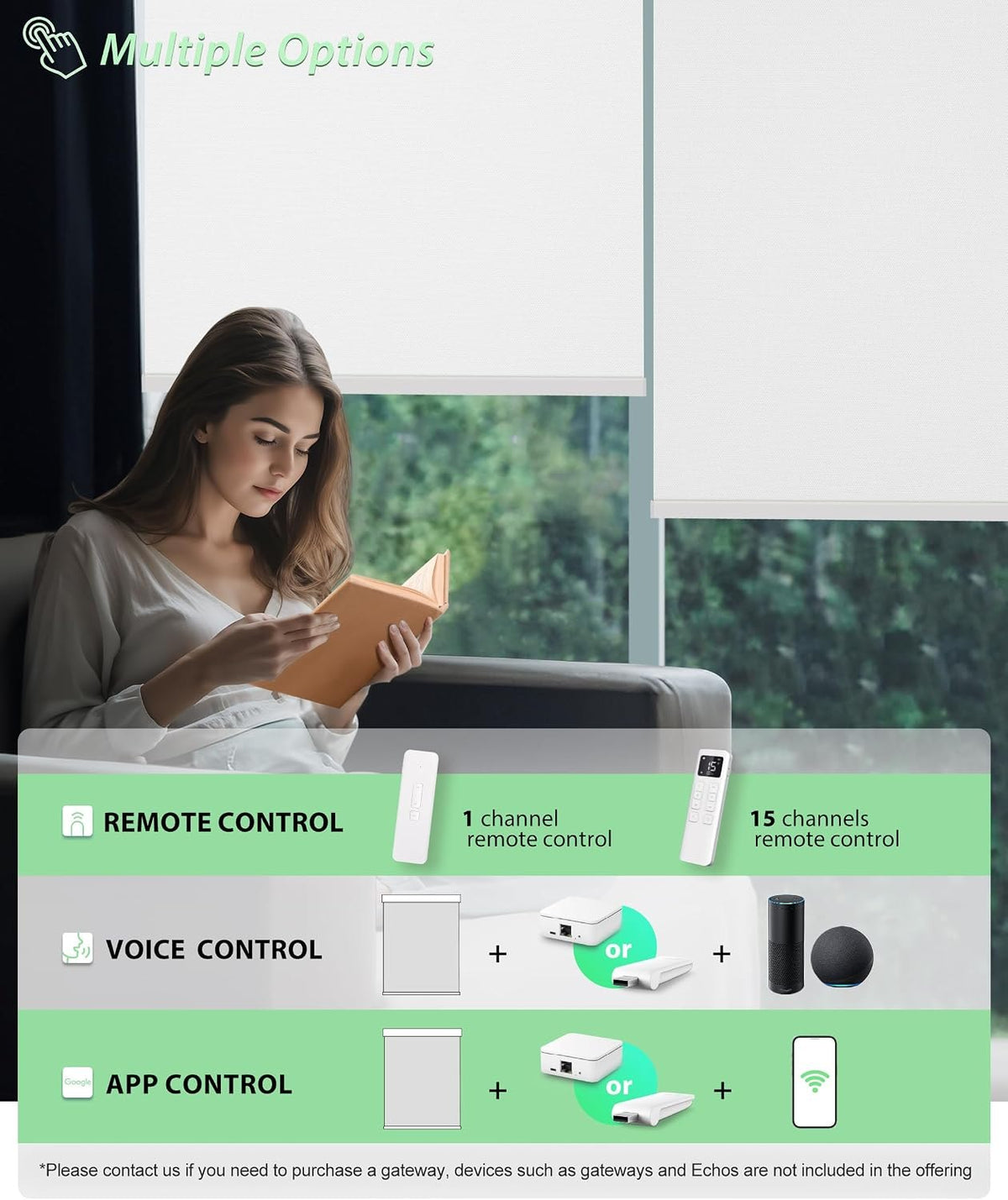 Persiana Rolô Motorizada Blackout Térmica com Proteção UV e Controle Remoto