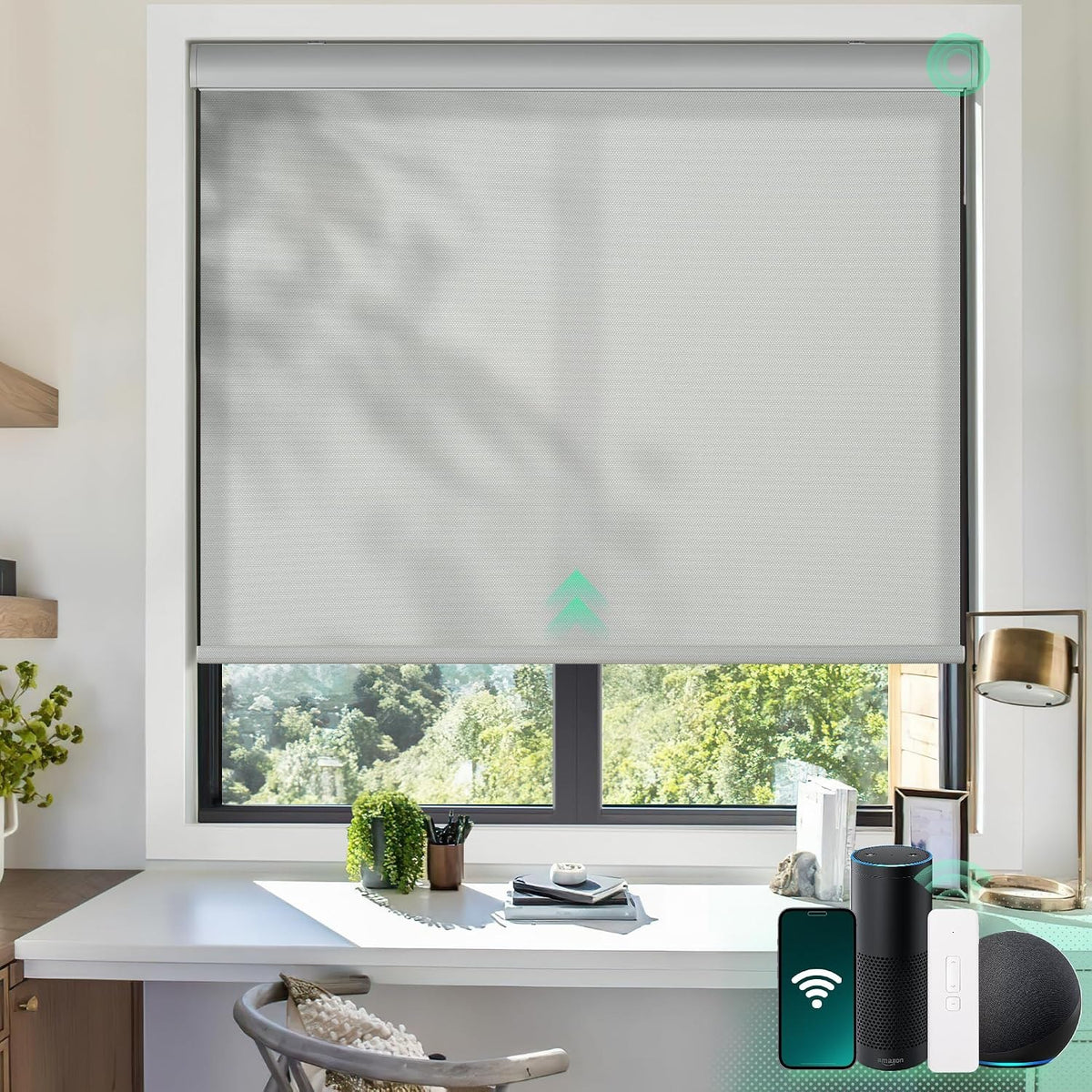 Persiana Rolô Motorizada Blackout Térmica com Proteção UV e Controle Remoto