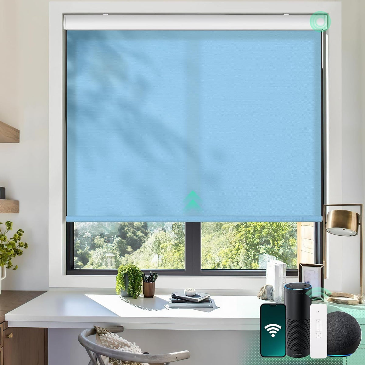 Persiana Rolô Motorizada Blackout Térmica com Proteção UV e Controle Remoto