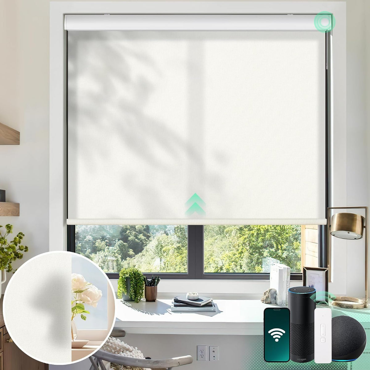 Persiana Rolô Motorizada Blackout Térmica com Proteção UV e Controle Remoto