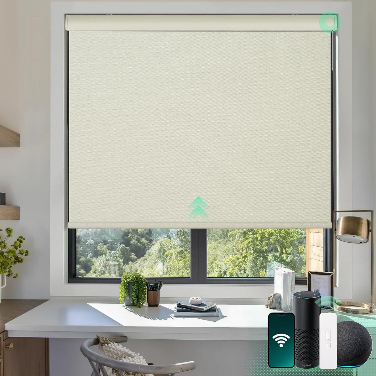 Persiana Rolô Motorizada Blackout Térmica com Proteção UV e Controle Remoto