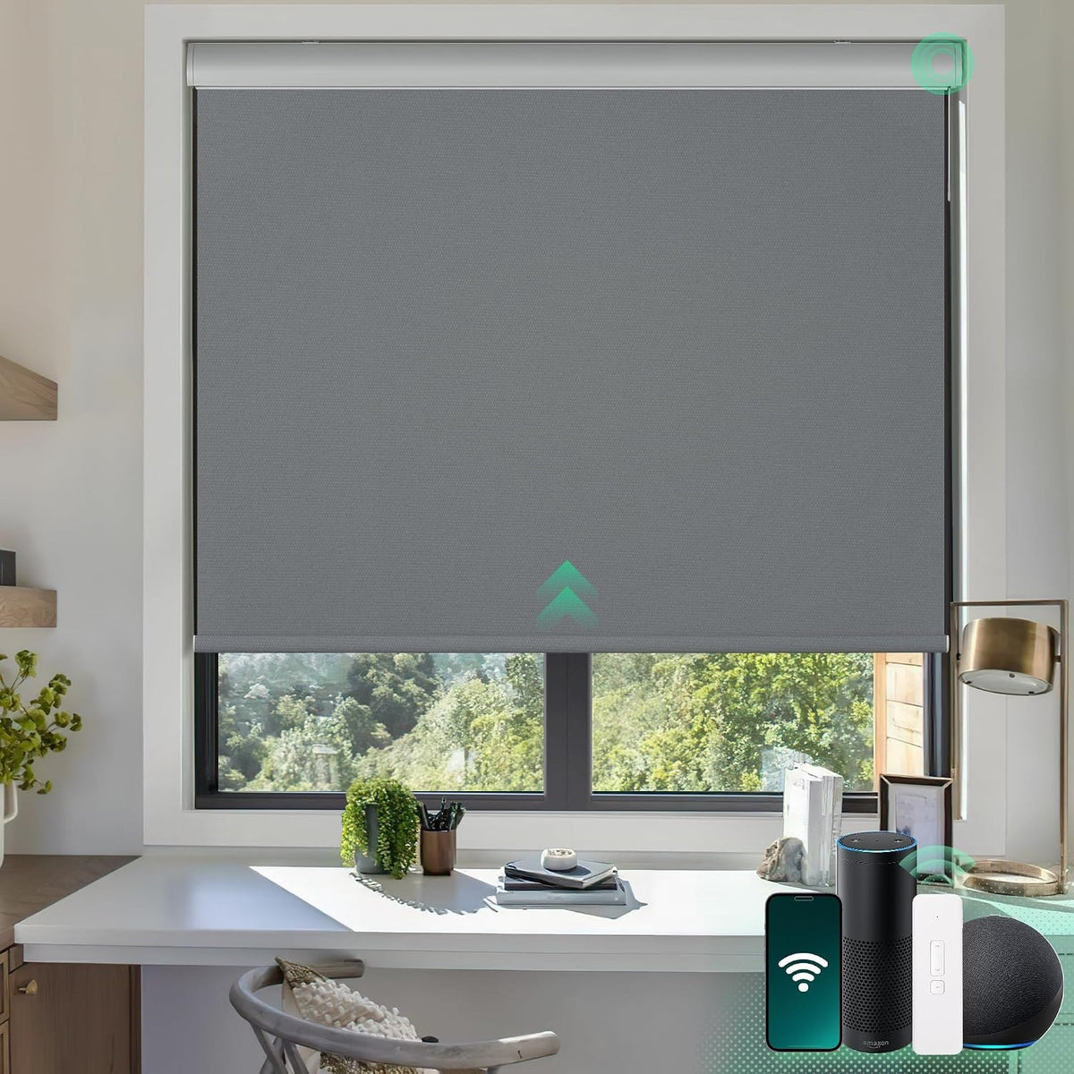 Persiana Rolô Motorizada Blackout Térmica com Proteção UV e Controle Remoto