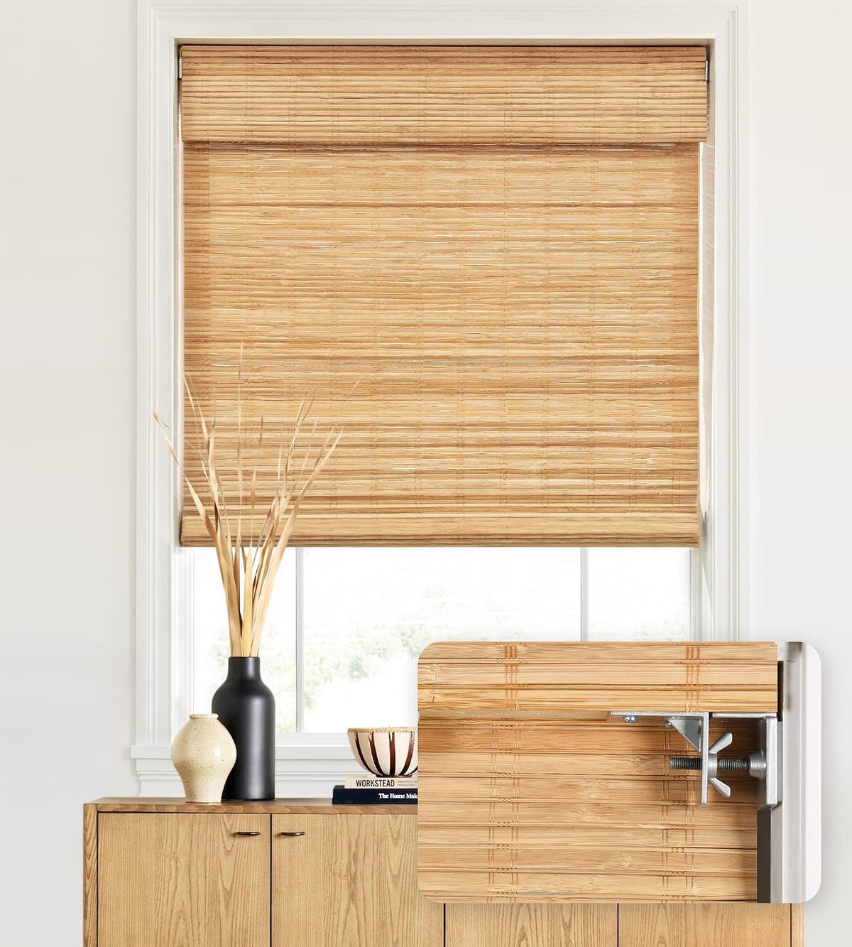 Persiana de Bambu de Encaixe Filtra a Luz Carbonized206