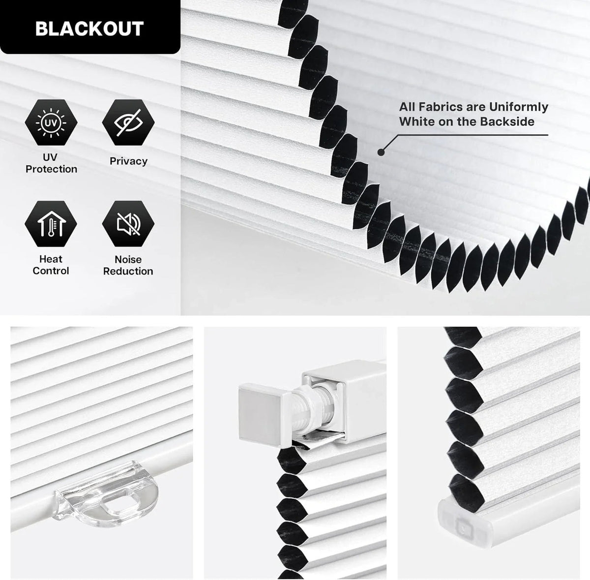 Persiana Celular de Encaixe Blackout (Cores e Medidas Padrão)