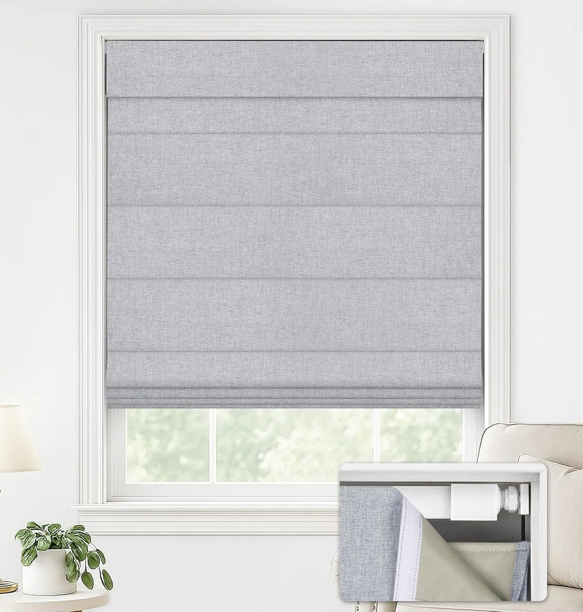 Persiana Romana de Encaixe Premium Blackout (Cores e Medidas Padrão)