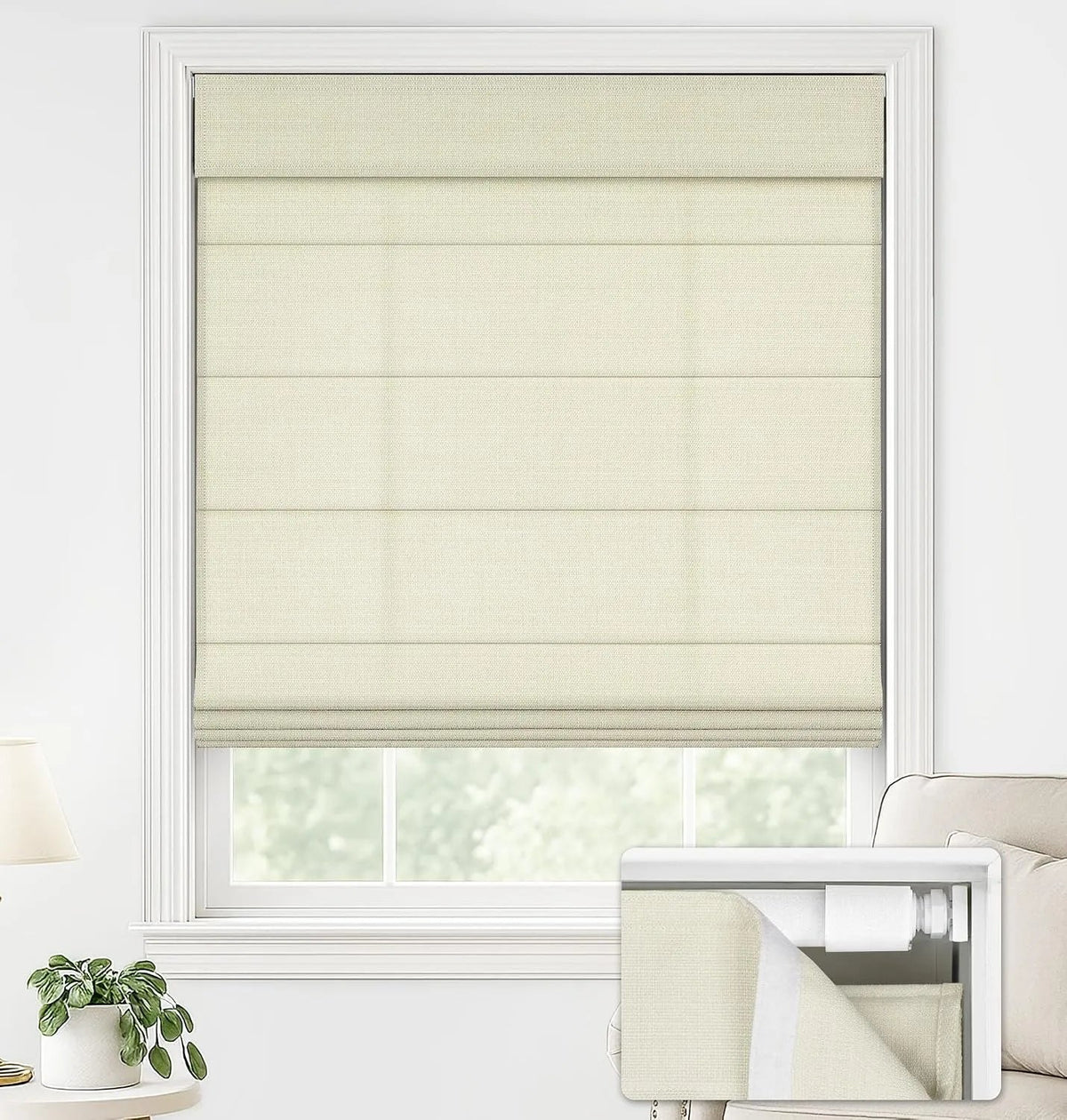 Persiana Romana de Encaixe Premium Filtra a Luz (Cores e Medidas Padrão)