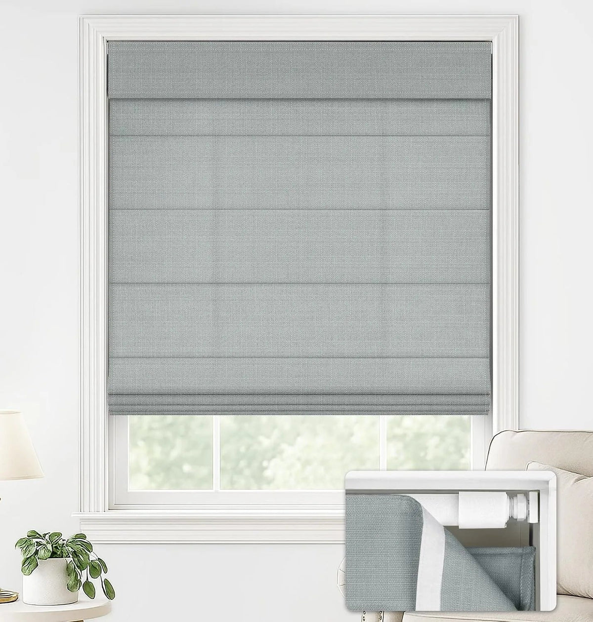 Persiana Romana de Encaixe Premium Filtra a Luz (Cores e Medidas Padrão)