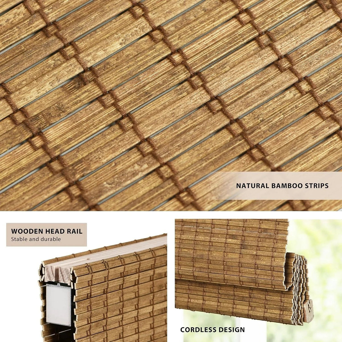 Persiana de Bambu de Encaixe Privacidade Highfield Teak (Medidas Padrão)