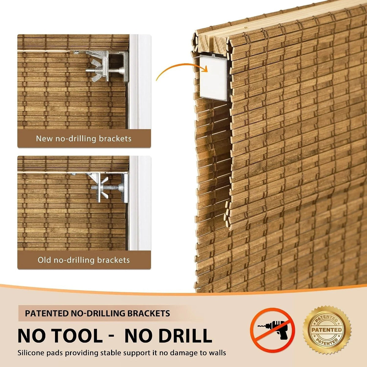Persiana de Bambu de Encaixe Privacidade Highfield Teak (Medidas Padrão)