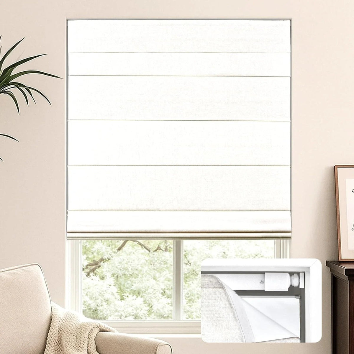 Persiana Romana de Encaixe Blackout (Cores e Medidas Padrão)